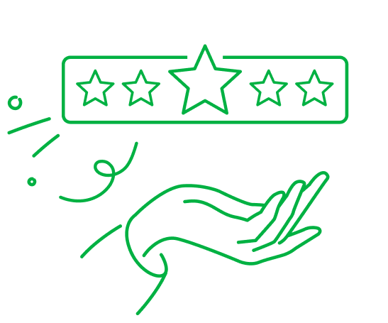 Illustration of a headset above an open hand with sparkles.