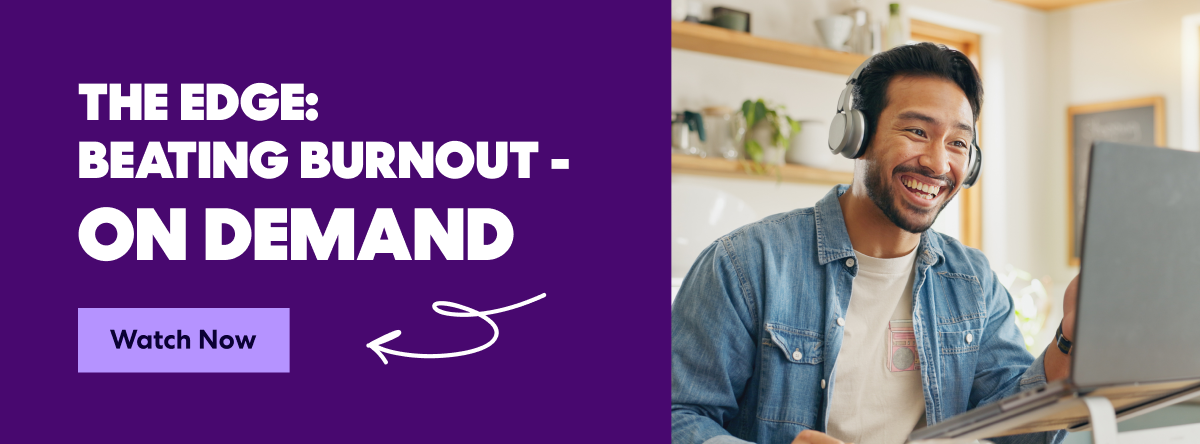 The Edge - Beating Burnout On Demand with a photo of a person wearing headphones