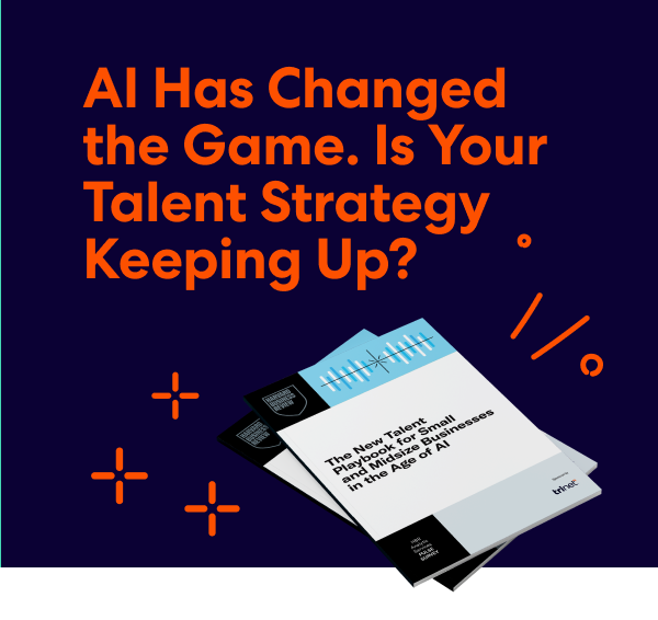 Banner reading ‘AI Has Changed the Game’ beside an AI talent strategy book.