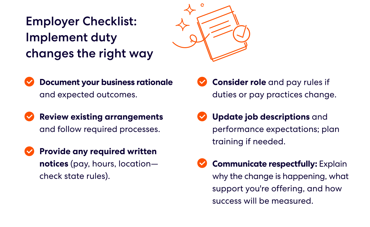 Employer checklist and list of bullet points