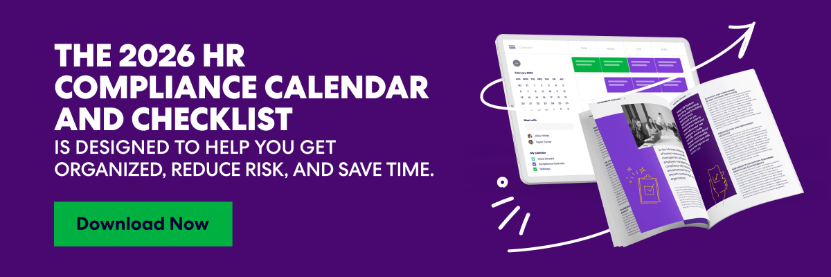 Banner promoting the 2026 HR Compliance Calendar and Checklist