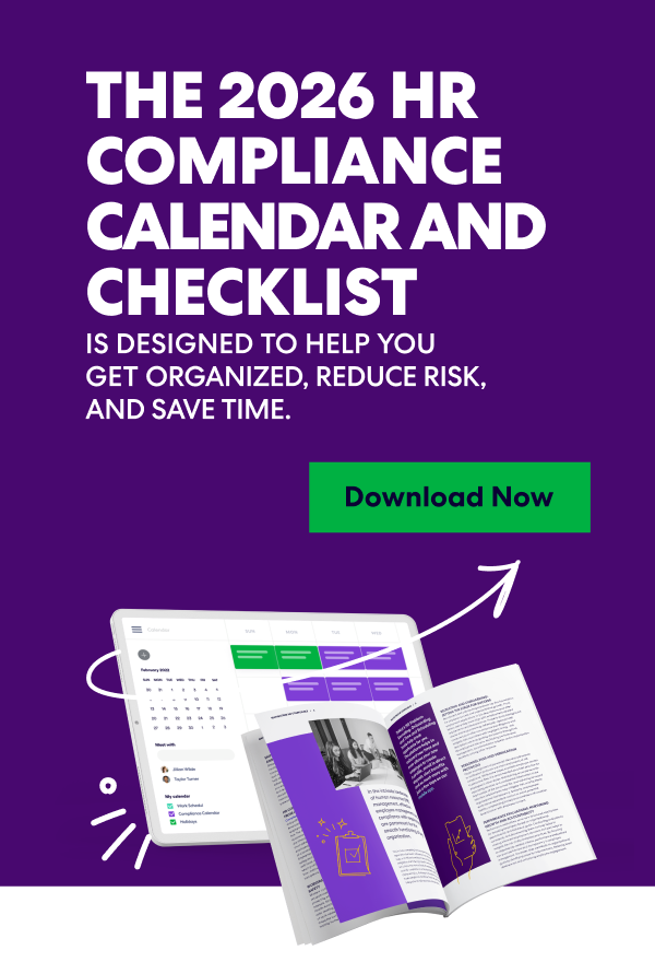 Banner promoting the 2026 HR Compliance Calendar and Checklist