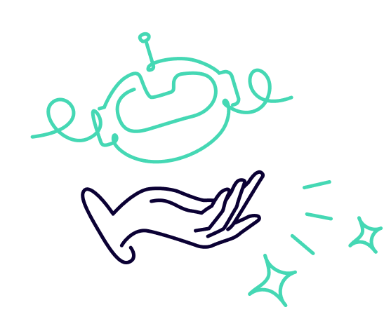 Iconography of a hand and helmet